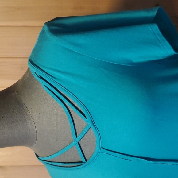 Terre Blue teal tunic flowy top - Picture 4 of 8